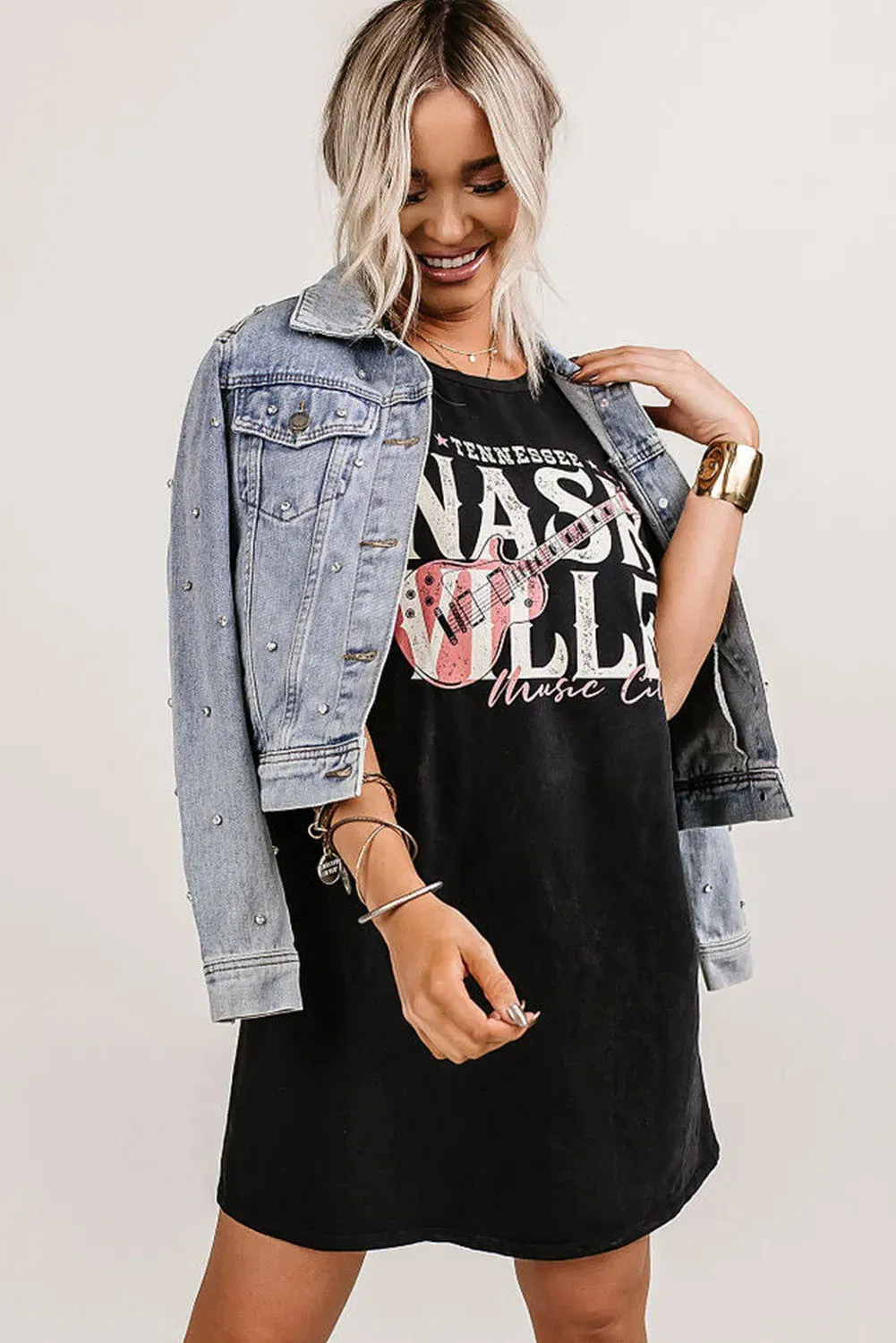 Nashville Music City T-Shirt Dress