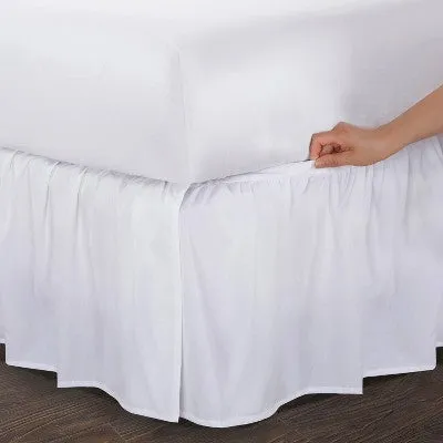 New - King Ruffled Bed Skirt White - Magic Skirt