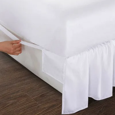 New - King Ruffled Bed Skirt White - Magic Skirt