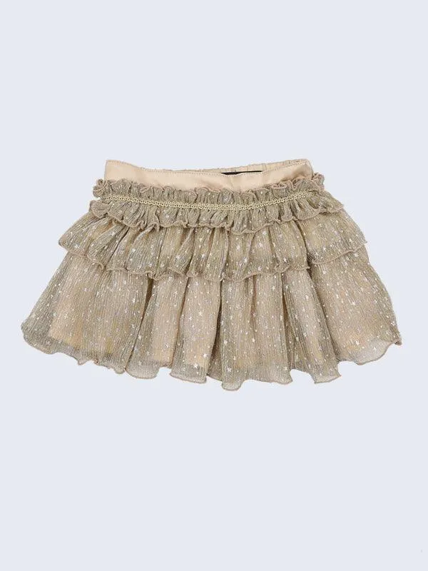 One Friday Gold Frill Skirt