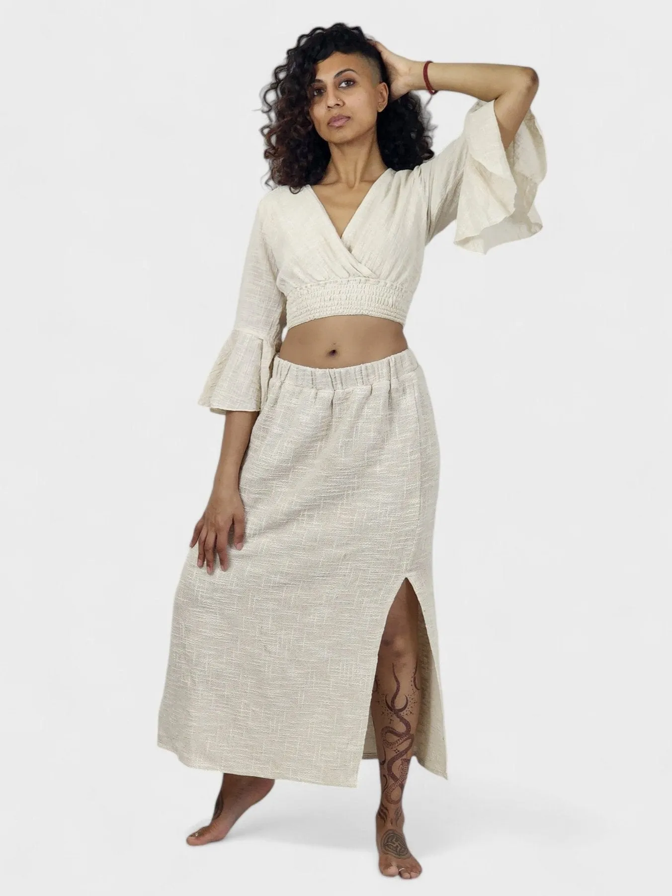 Organic Cotton Long Boho Skirt