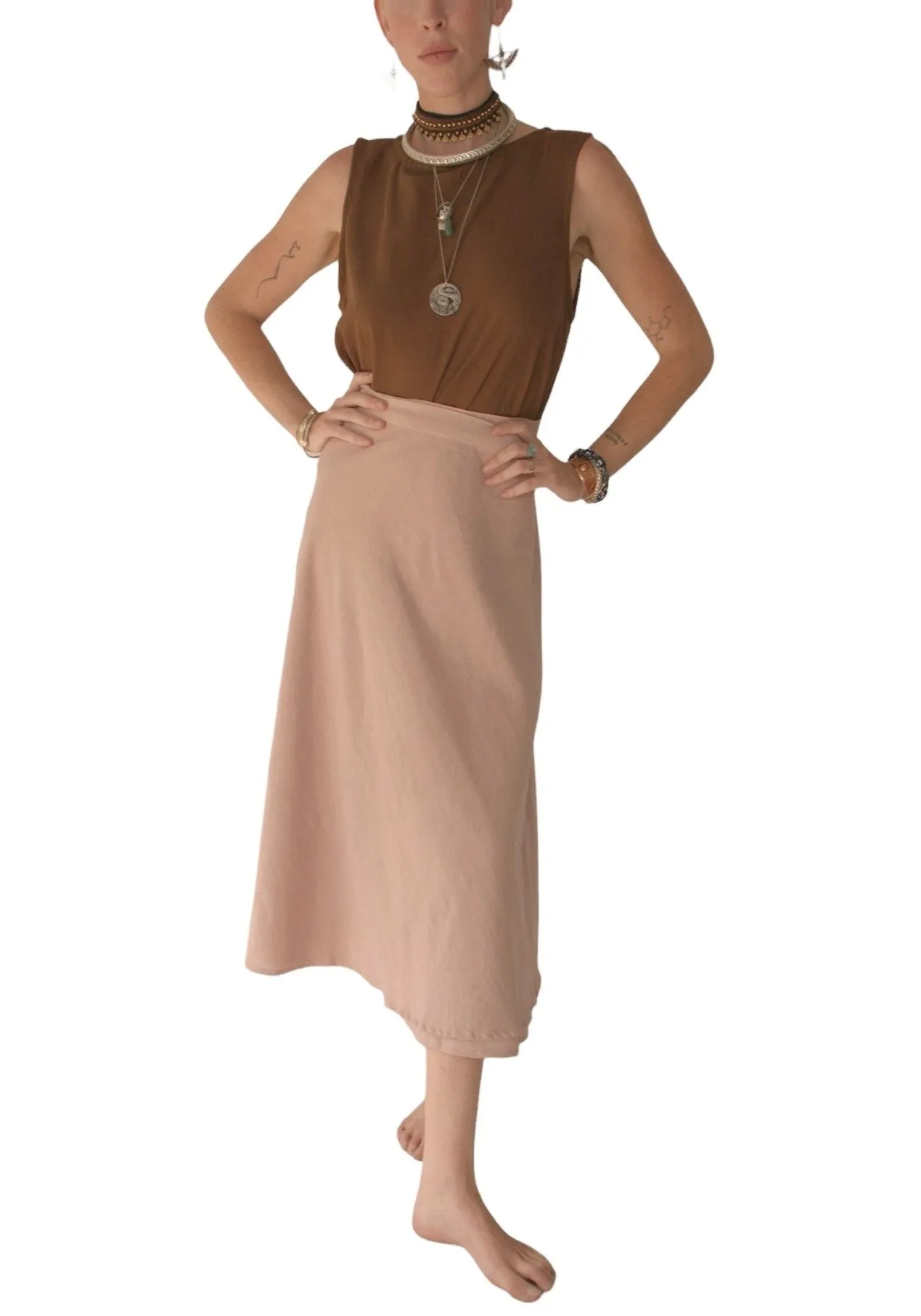 Organic Cotton Soft Pink Wrap Skirt