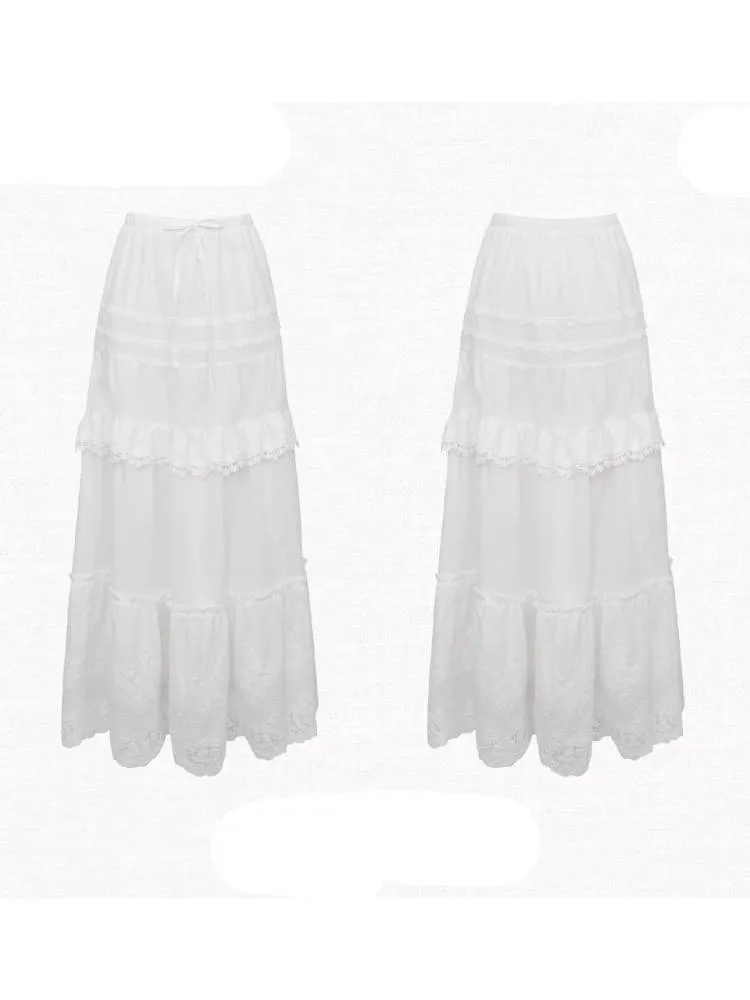 Original lace top and A-line skirt【s0000009233】