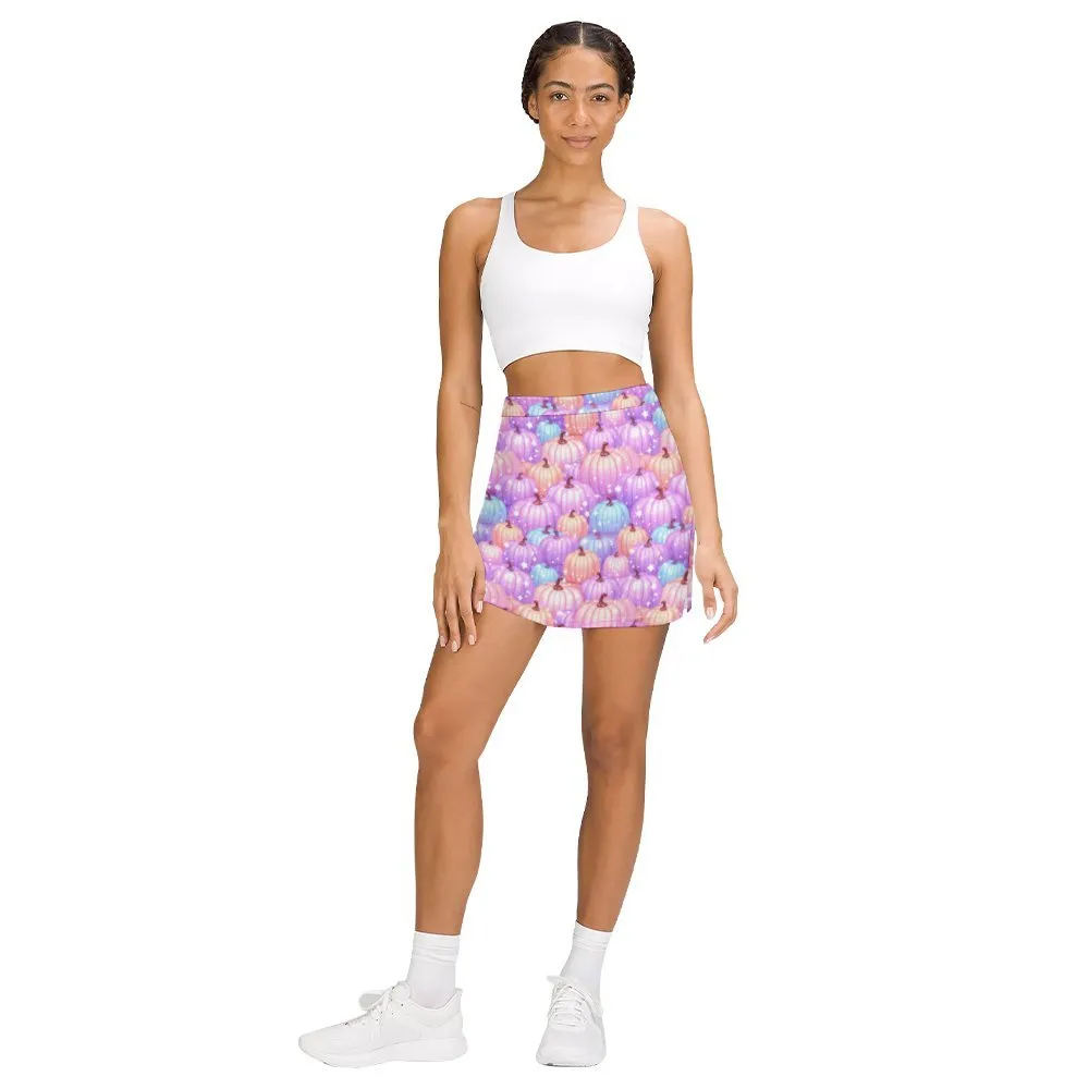 Pastel Pumpkins Halloween A-Line Skirt with Pocket Light proof trouser skirt