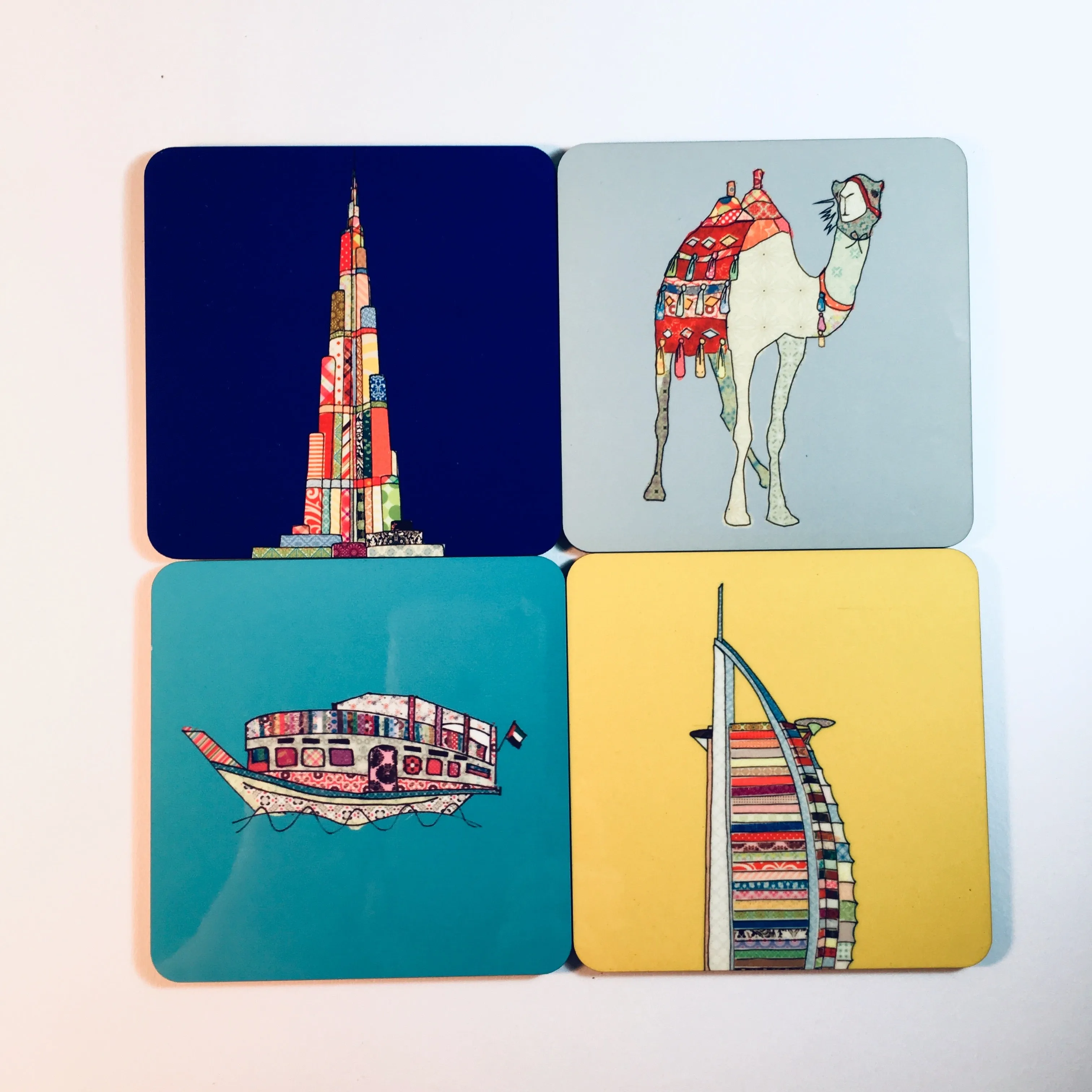 Patchwork Dubai Icons Coasters - Set of 4 Coasters