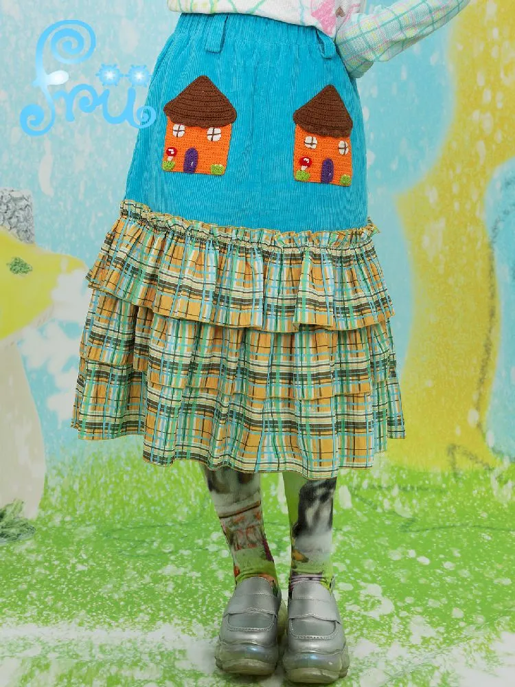 Patchwork Warm Peplum Half Skirt【s0000010730】