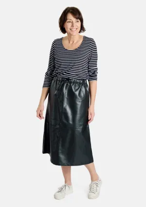 PU Leather Midi Skirt