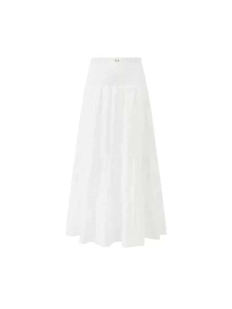 Resort Style Elastic Waist A-Line Tiered Skirt【s0000009179】