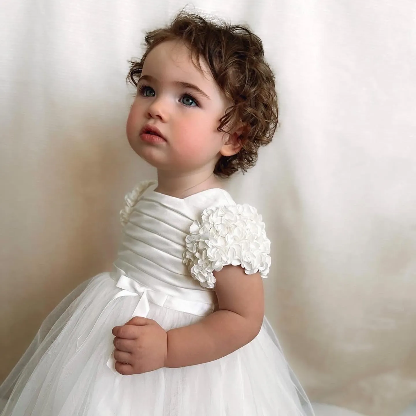 Sarah Louise Ivory Satin & Tulle Occasion Dress