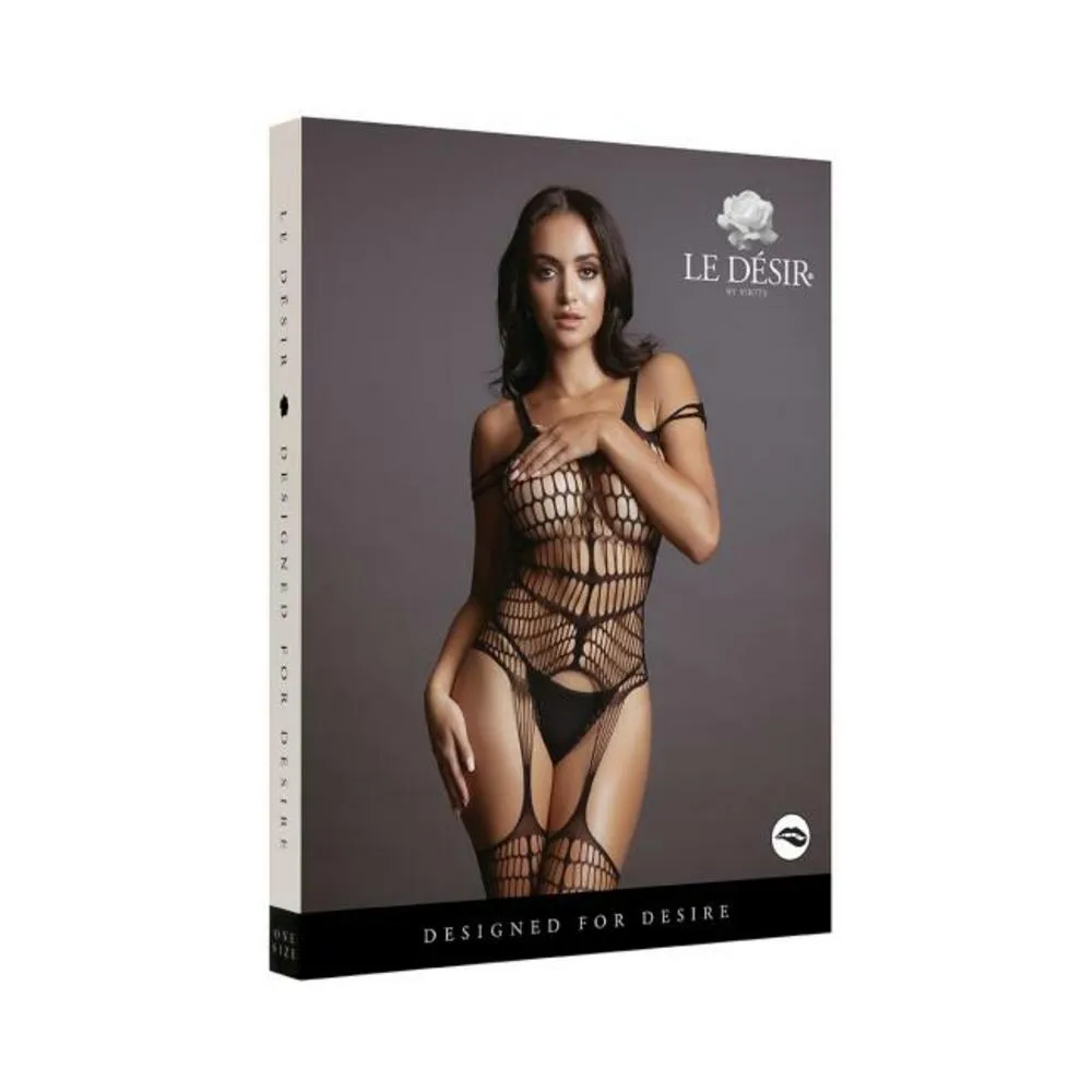 Shots Le Desir Shredded Bodystocking Black O/s