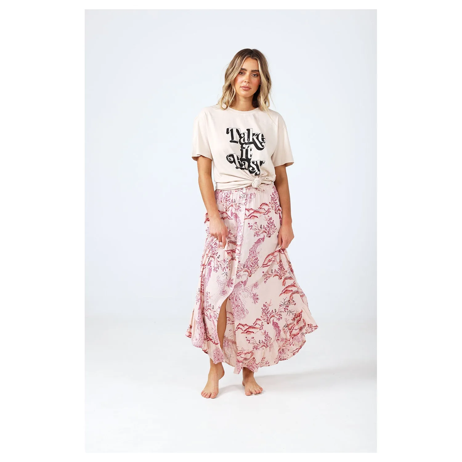 Skirt Road Trip - Redbird Pink