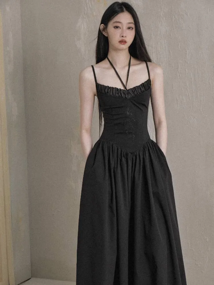 Slim waist suspender skirt【s0000009243】