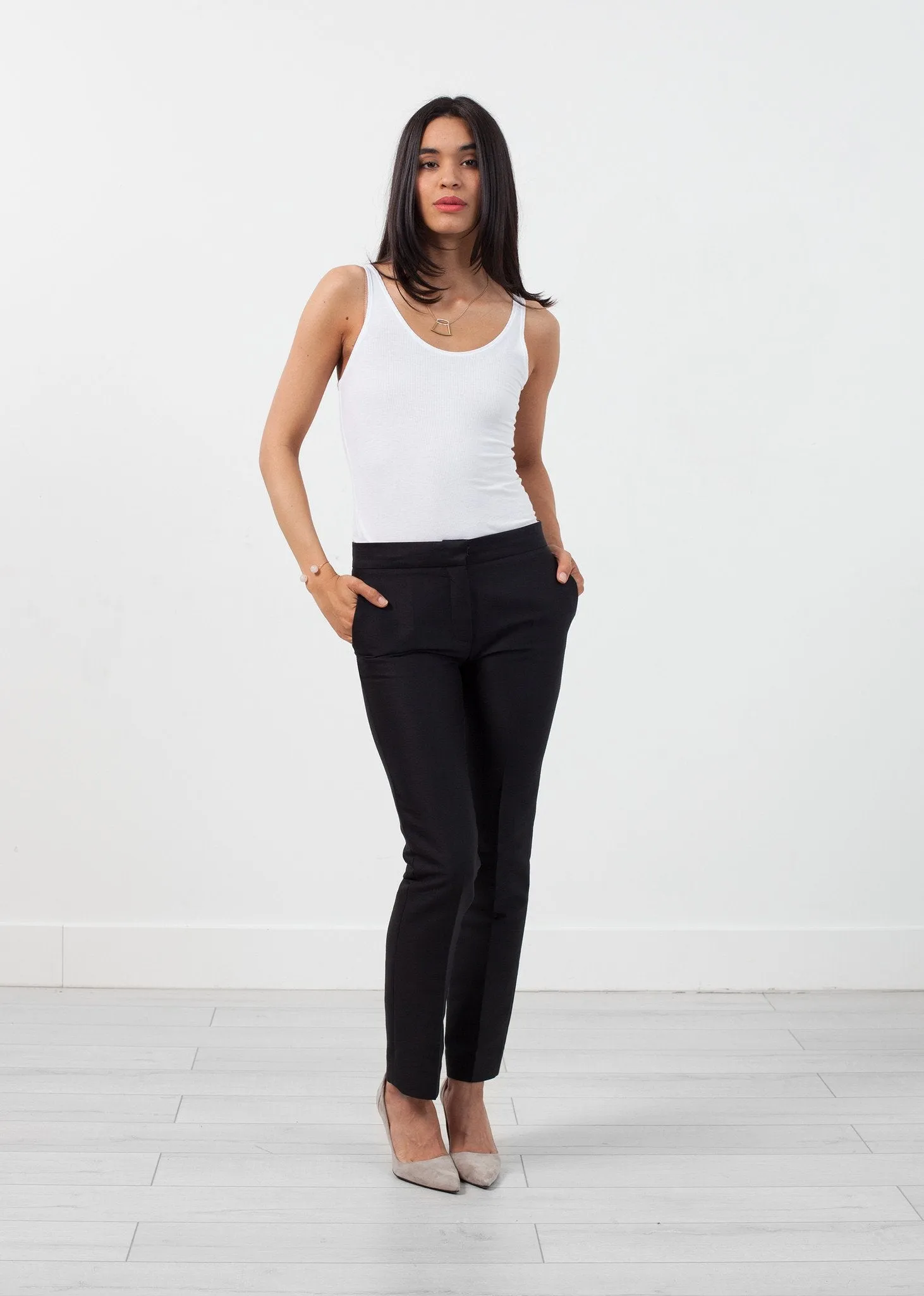 Straight Seam Trouser in Black