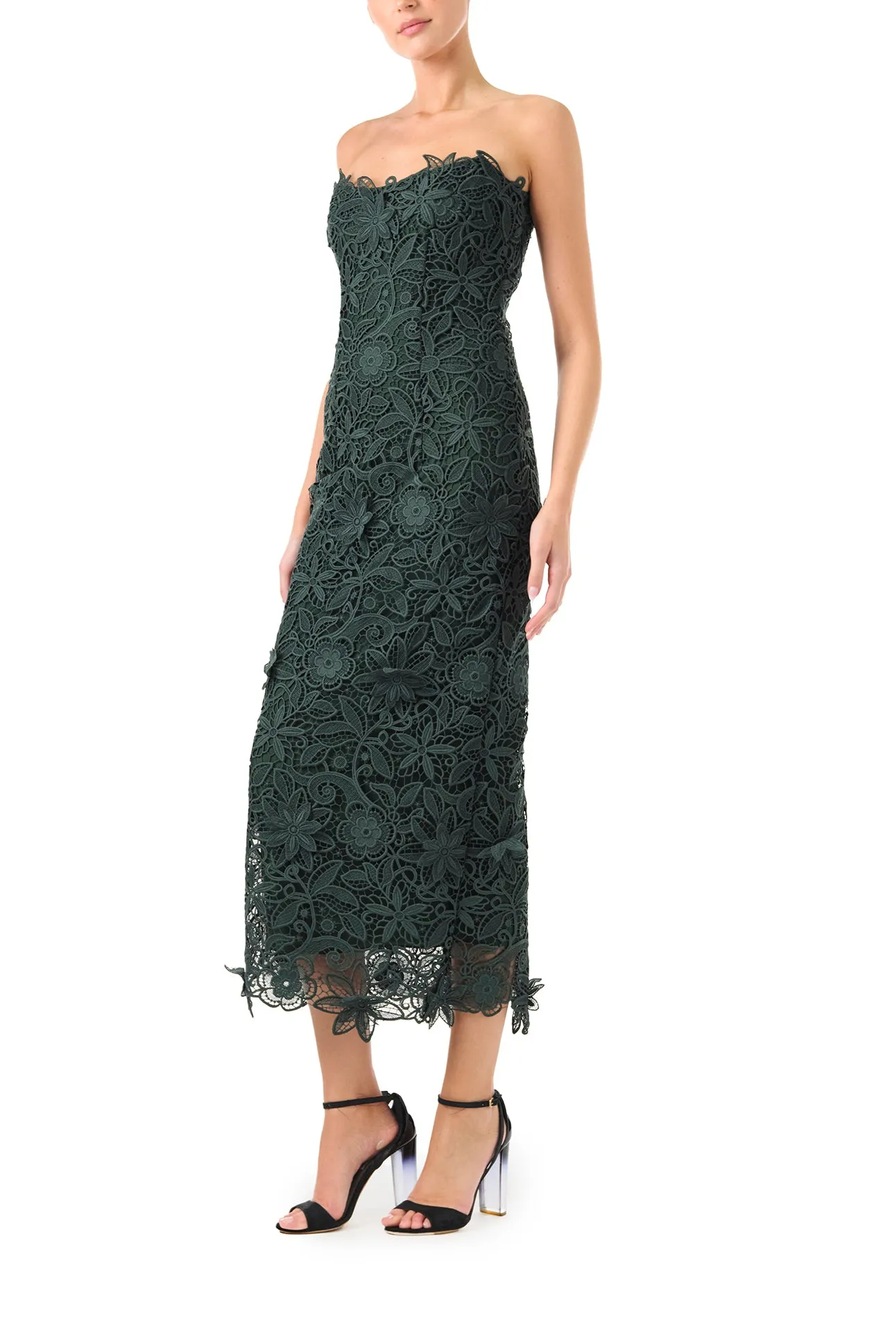 Strapless Lace Sheath Dress