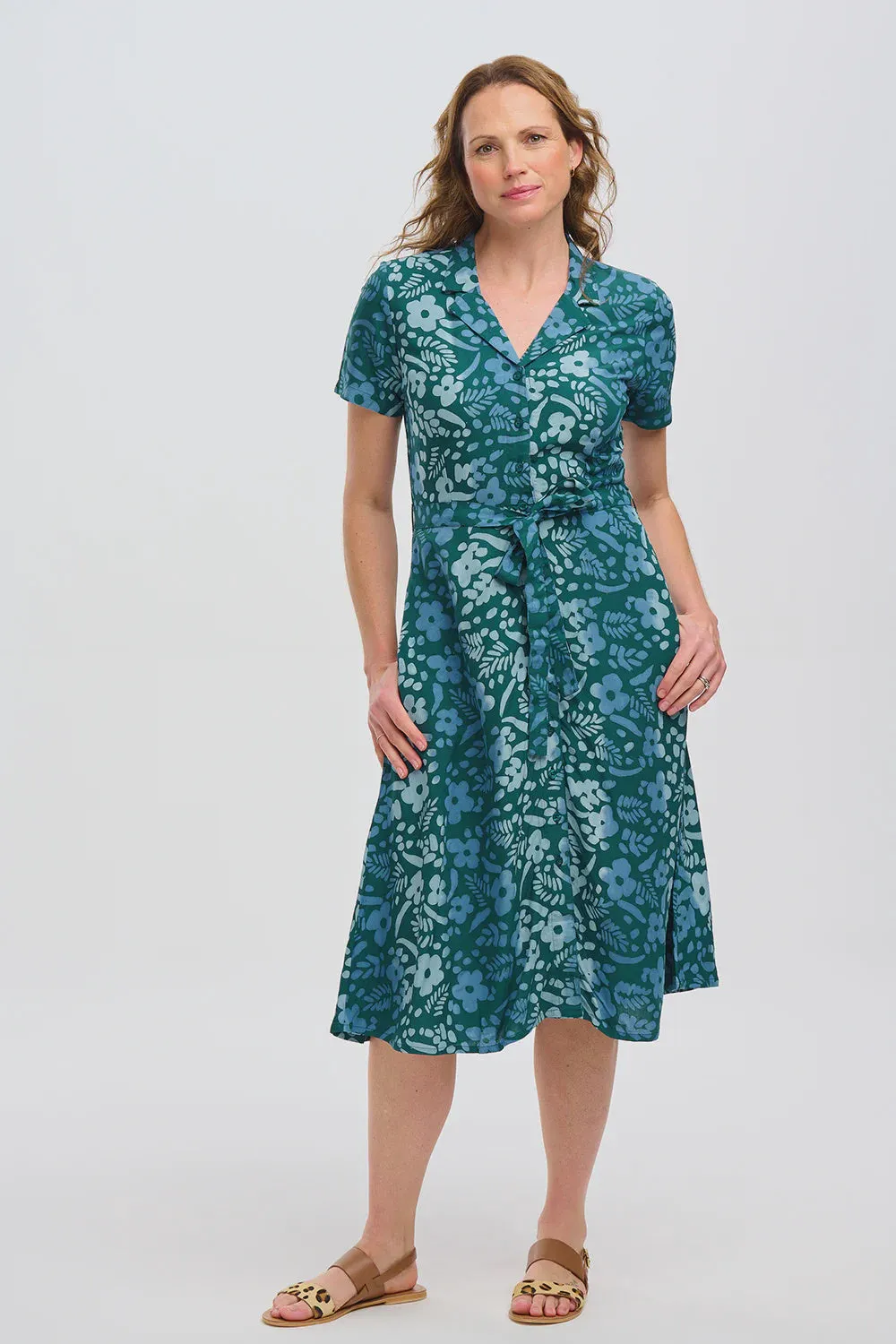 Sugarhill Brighton Fiona Shirt Dress Teal