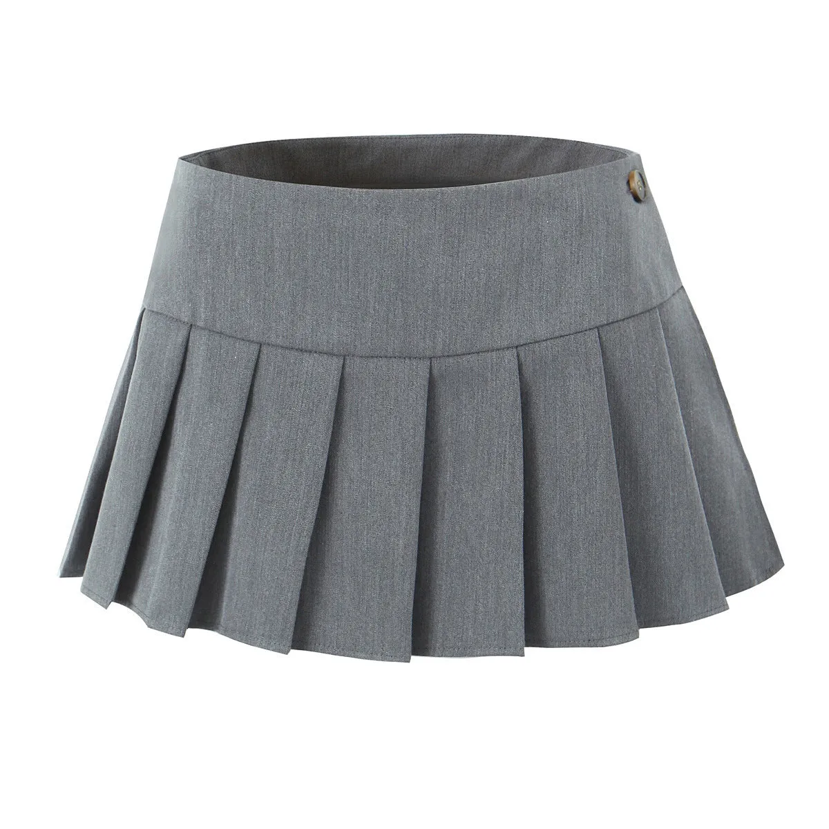 Summer College Anti Exposure Slimming A line Pleated Short Skirt Retro High Waist Skirt