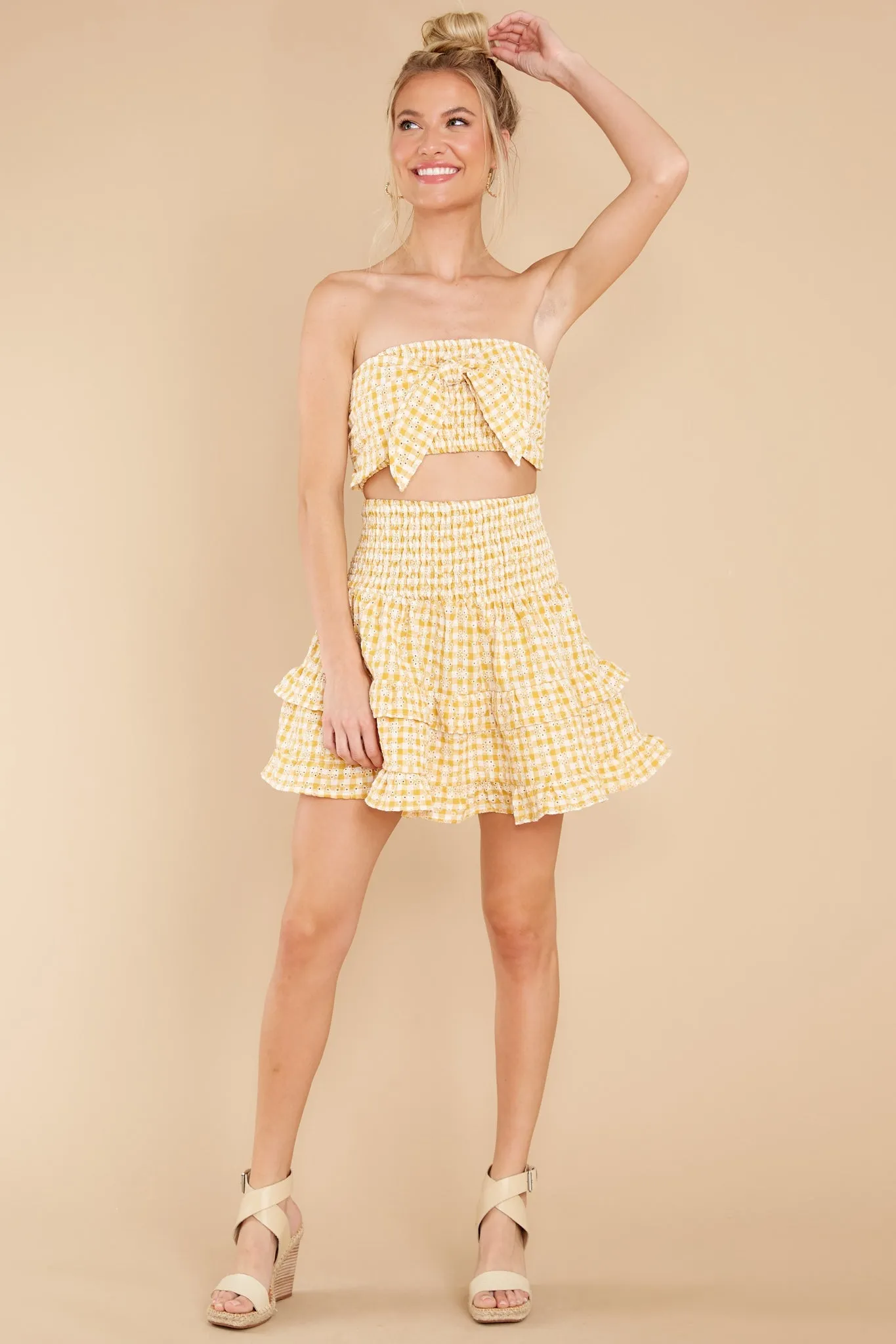 Sunshine On My Mind Yellow Gingham Skirt