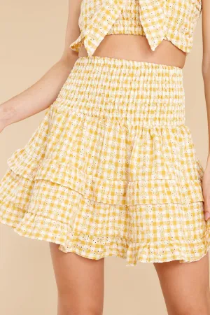 Sunshine On My Mind Yellow Gingham Skirt