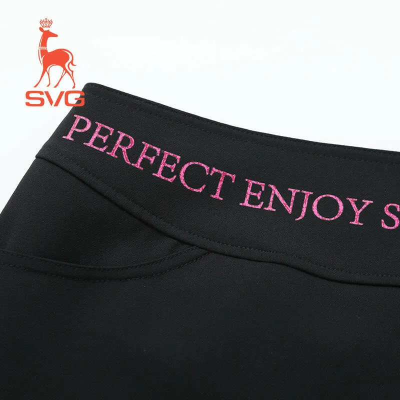 SVG Golf Spring and Summer Black Printed Skirt