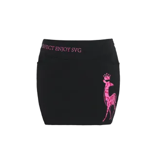 SVG Golf Spring and Summer Black Printed Skirt