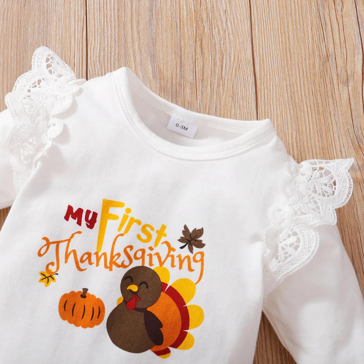 Thanksgiving Baby Romper with Suspender Skirt Outfit