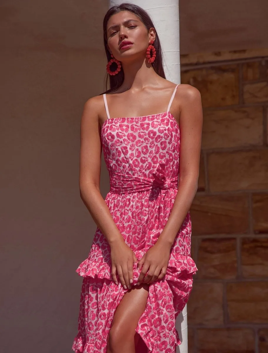 THE BLOSSOM FLOUNCE MIDI DRESS