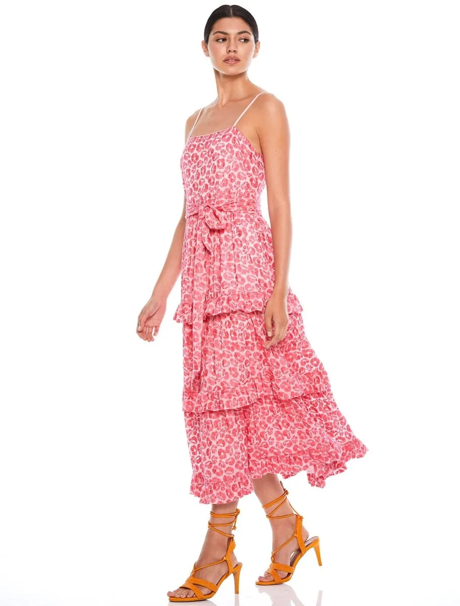 THE BLOSSOM FLOUNCE MIDI DRESS