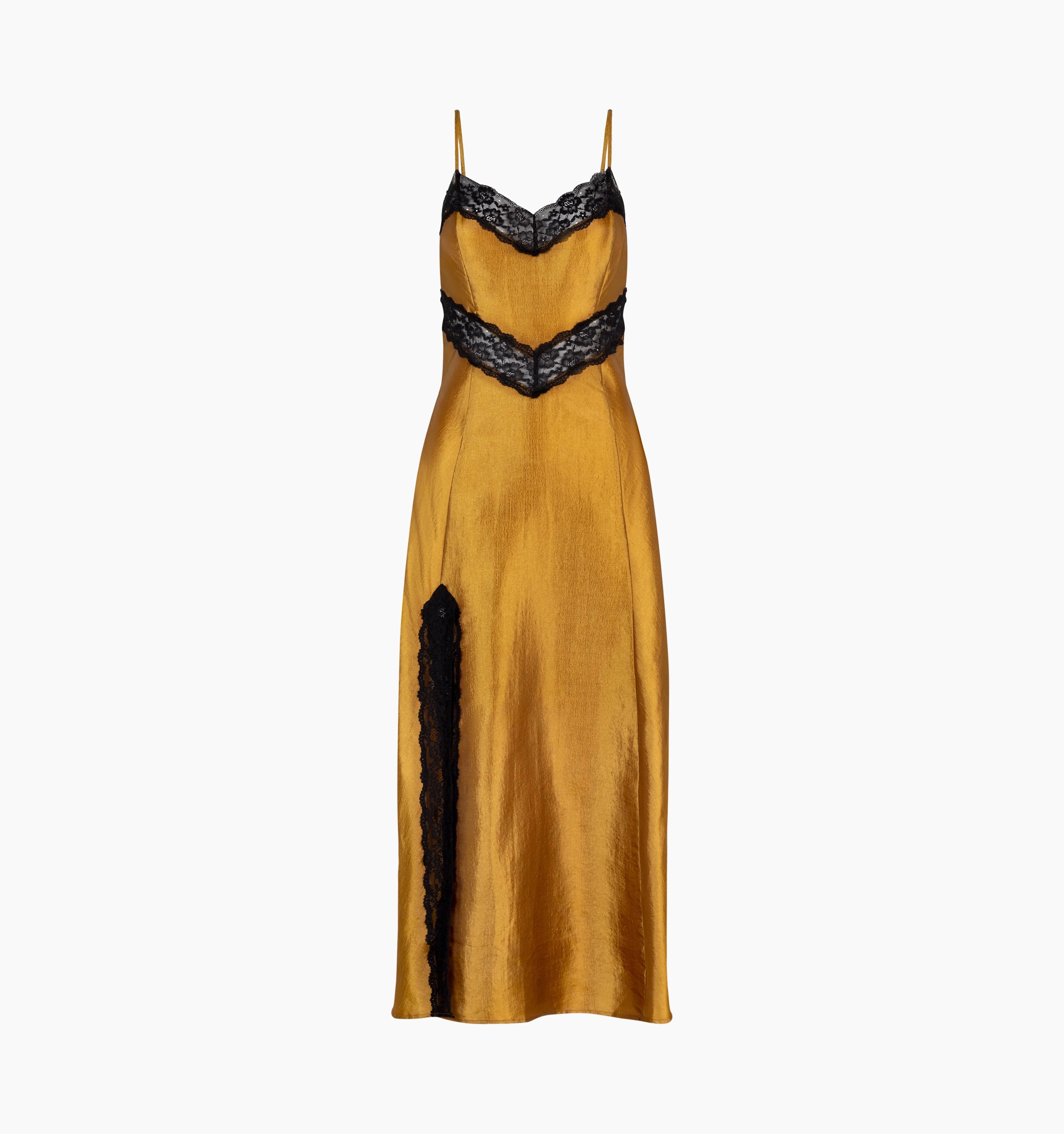 The Ida Dress - Amber Crushed Satin