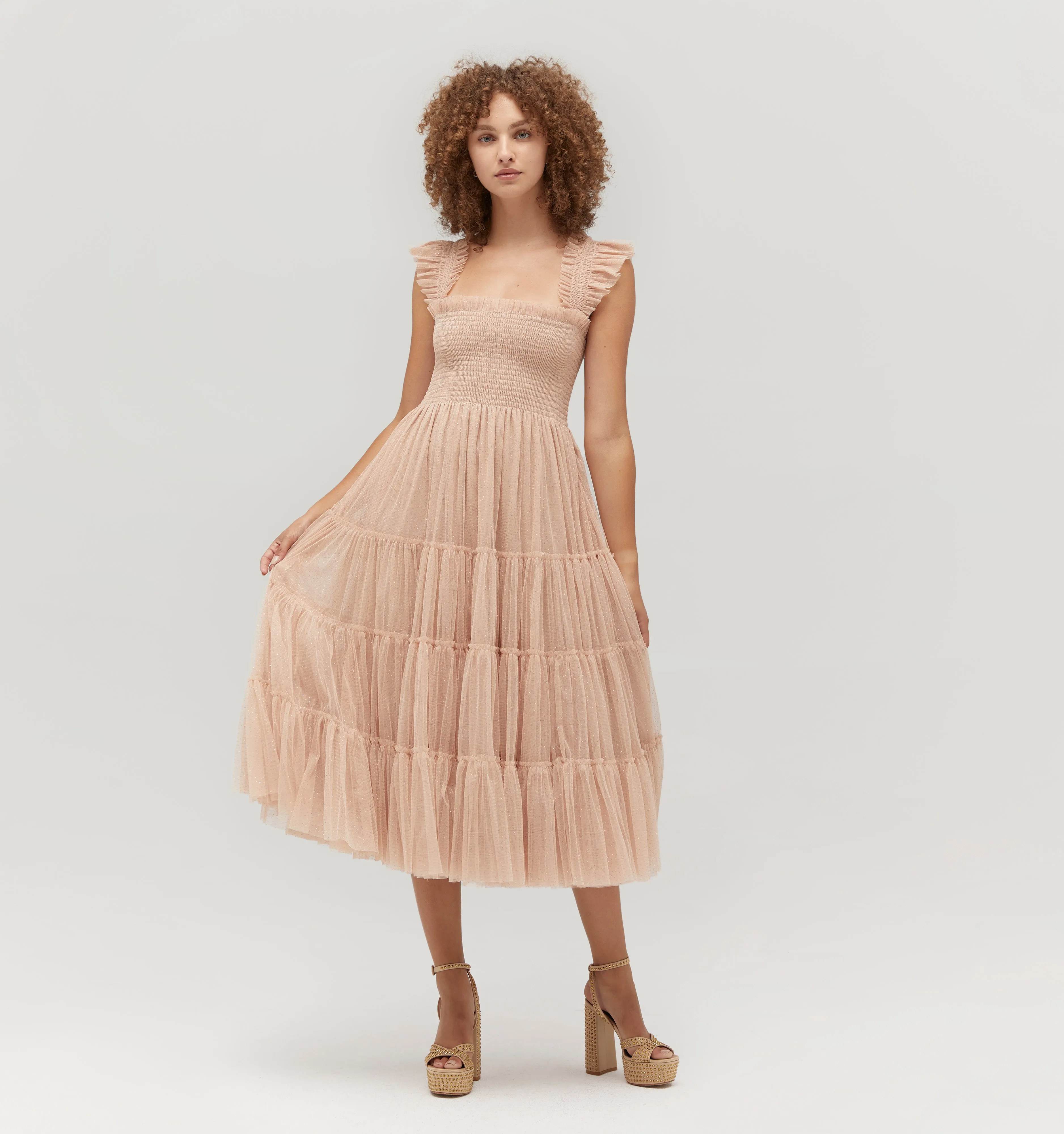 The Tulle Ellie Nap Dress - Blush Glitter Tulle