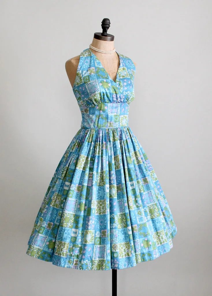 Vintage 1950s Pastel Patchwork Sundress