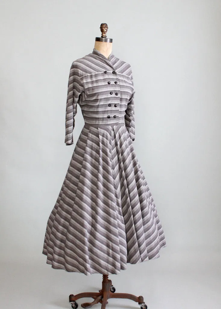 Vintage Late 1940s Marie Phillips Winter Dress