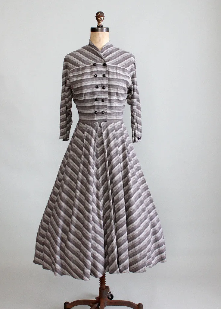 Vintage Late 1940s Marie Phillips Winter Dress