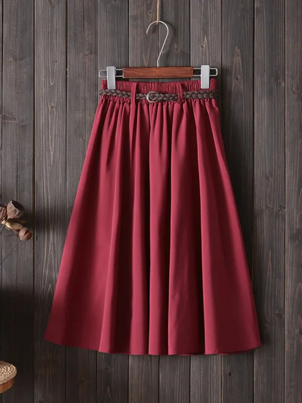 Women's A-Line Skirt Mid Length Skirt