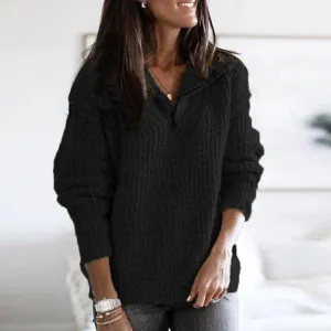 Zipper Stand Collar Long Sleeve Sweatshirt